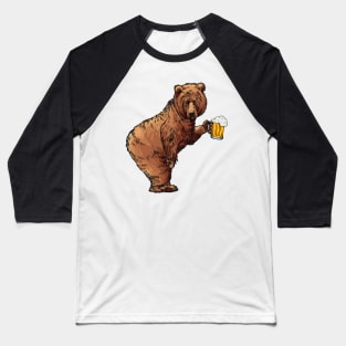Bear Drink Beer Baseball T-Shirt